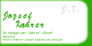 jozsef kahrer business card